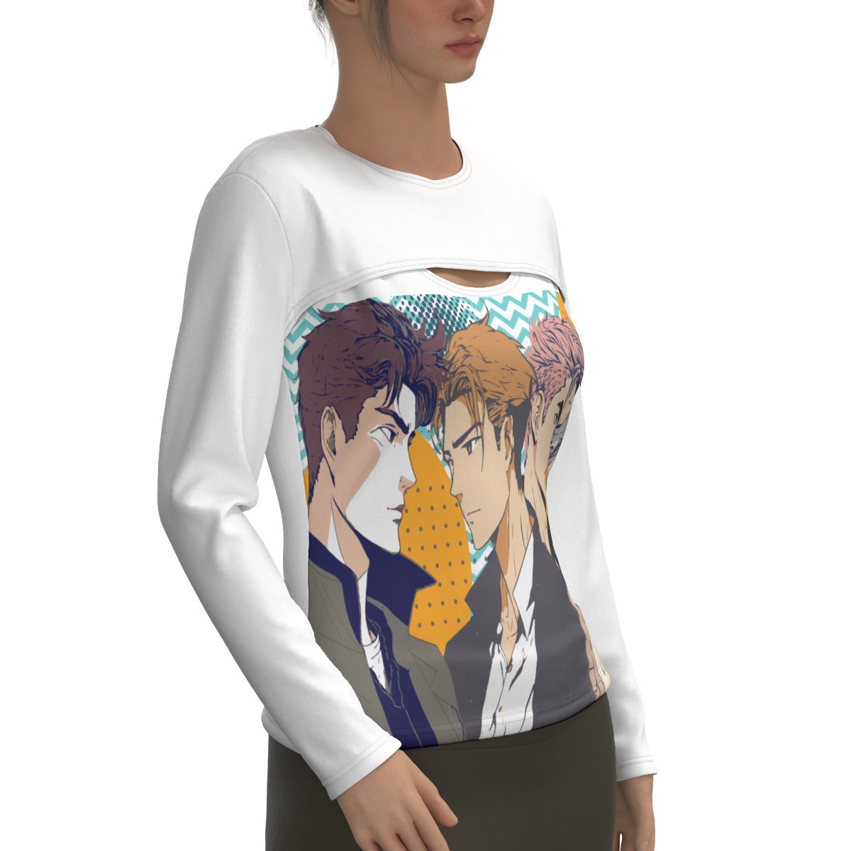 All-Over Print Women's Two-piece Sport Sweatshirt   Anime, Nostalgia, Guy Crush, Boys, Emotions, Friendship, Handsome (Designed by Dunbi)