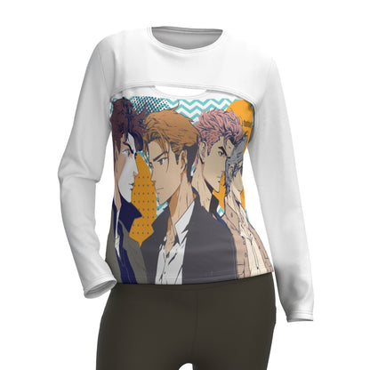 All-Over Print Women's Two-piece Sport Sweatshirt   Anime, Nostalgia, Guy Crush, Boys, Emotions, Friendship, Handsome (Designed by Dunbi)