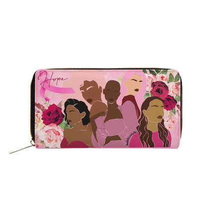 Mini Purse Unity, Hope, Pink, Hot Pink, Burgundy, Roses, Breast Cancer Awareness, Women, Black, Hispanic, White, Hair, Smooth (Designed by Dunbi)