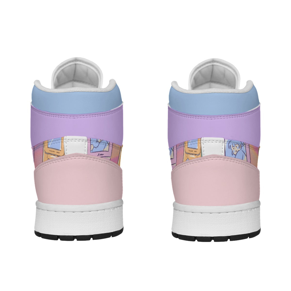 Women's Synthetic Leather Stitching Shoes Kawaii, Retro, Anime, 90's Themed, Sherbet Colors, Pastel (Designed by Dunbi)