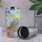 Cone Tumbler 30oz Watercolor Dinosaurs, Volcano, Grass, Dino Eggs, Cute, Triceratops. Parasaurolophus, Pterodactyl, Diplodocus, Prehistoric (Designed by Dunbi)