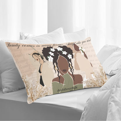 Double Side Printing Pillow Cover（1PC）Black Woman, Asian Woman, Muslim Woman, Elegance, Beauty (Designed by Dunbi)