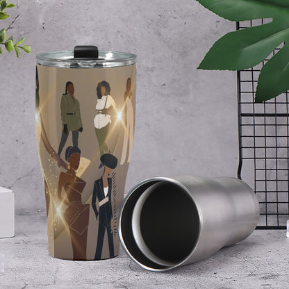 Cone Tumbler 30oz  Black Women in Fashion, Style, Trendsetter, Beauty, Edge, Grace, Elegance, Confidence, Glowing, (Designed by Dunbi)