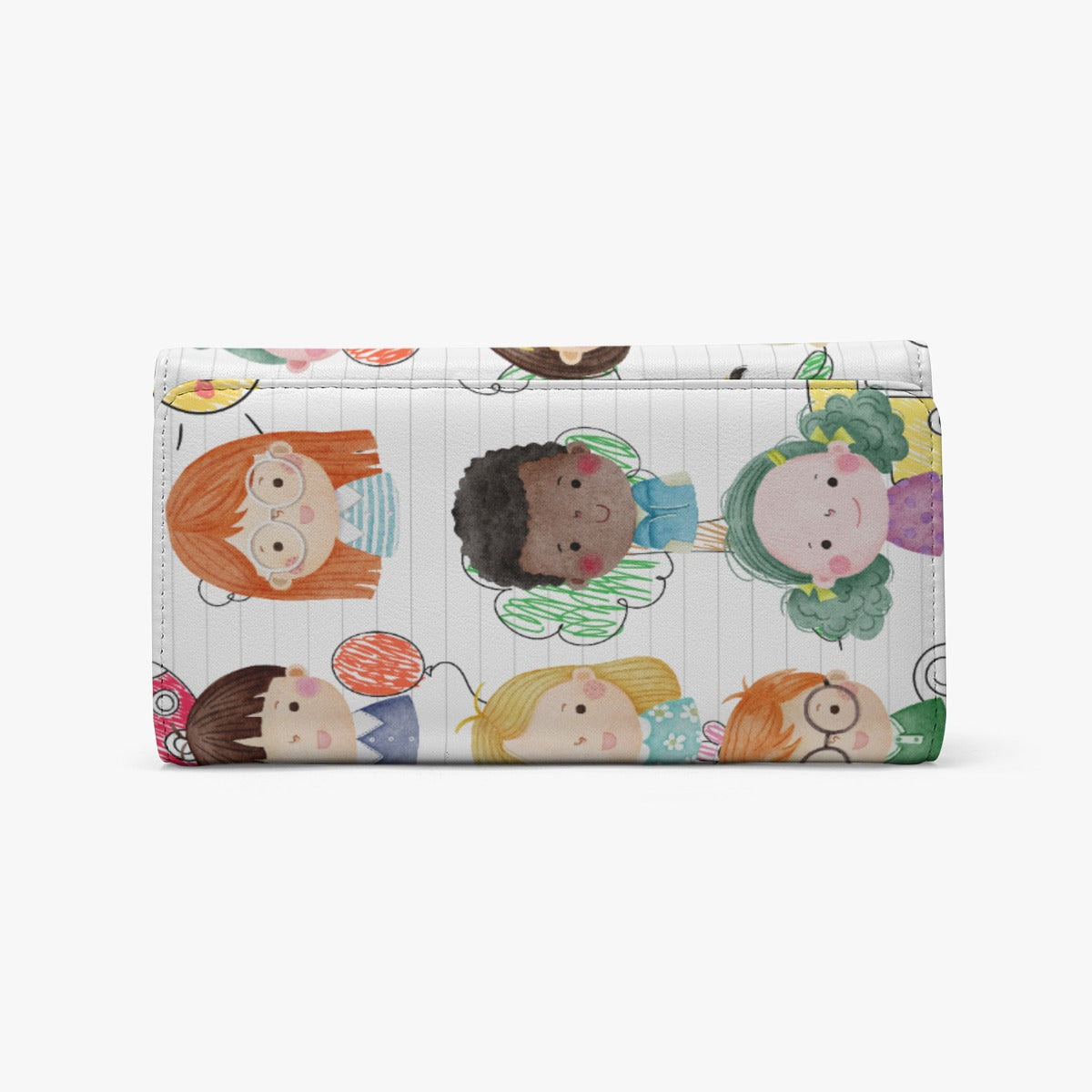 Foldable Wallet Kids, Notebook, Rocket, Sun, Smiley, School Bus, Tree, Flowers, Hearts, Clouds, Nature, Children, Boys, Girls, Friendship (Designed by Dunbi)