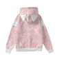 All-Over Print Women’s Hoodie With Decorative Ears Cute Teddy Bear, Tea Party, Ribbon, Bows, Cakes, Cute, Victorian, Doll, Cute Girl, Pink Style 2, Roses (Designed by Dunbi)