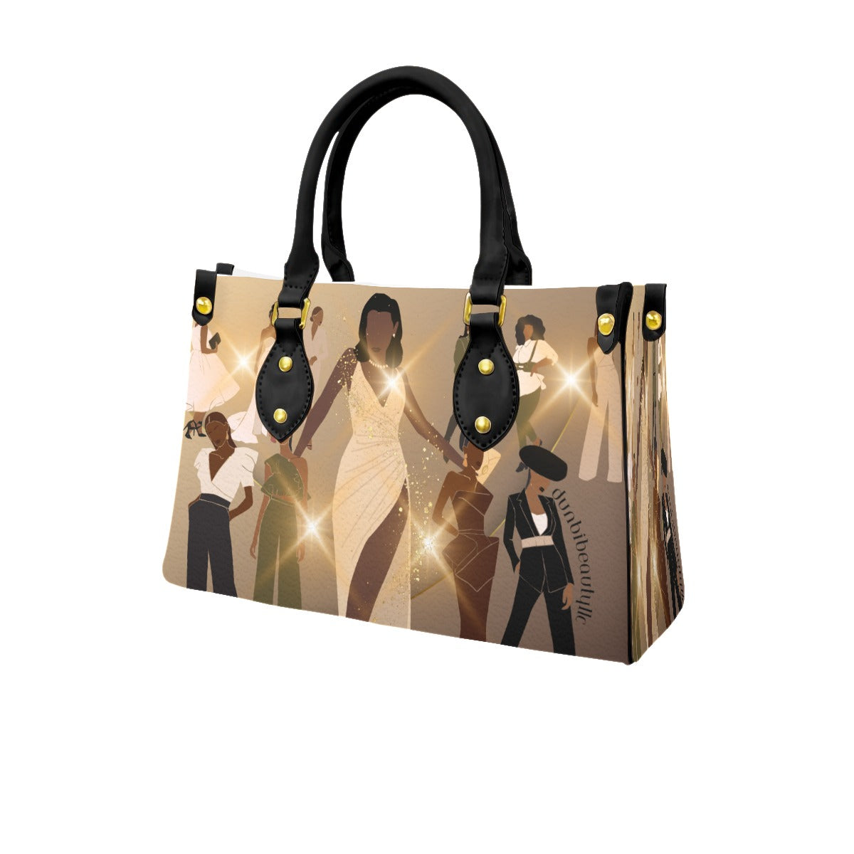 Women's Tote Bag With Black Handle  Black Women in Fashion, Style, Trendsetter, Beauty, Edge, Grace, Elegance, Confidence, Glowing, (Designed by Dunbi)