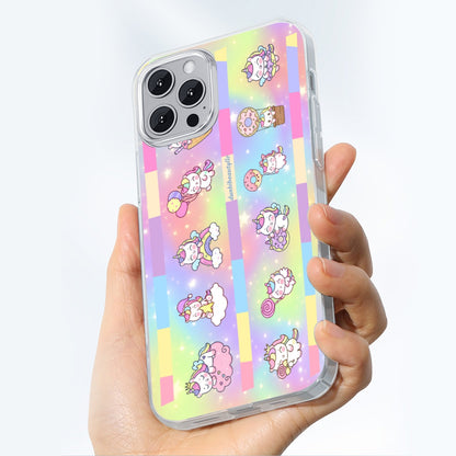 iPhone14 Series Mobile Phone Case | TPU Kawaii Unicorn, Pastel Rainbow, Clouds, Pink, Purple, Blue, Yellow, Sleepy Unicorn, Hungry Unicorn, Moon, Candy, Donuts, Ice Cream (Designed by Dunbi)