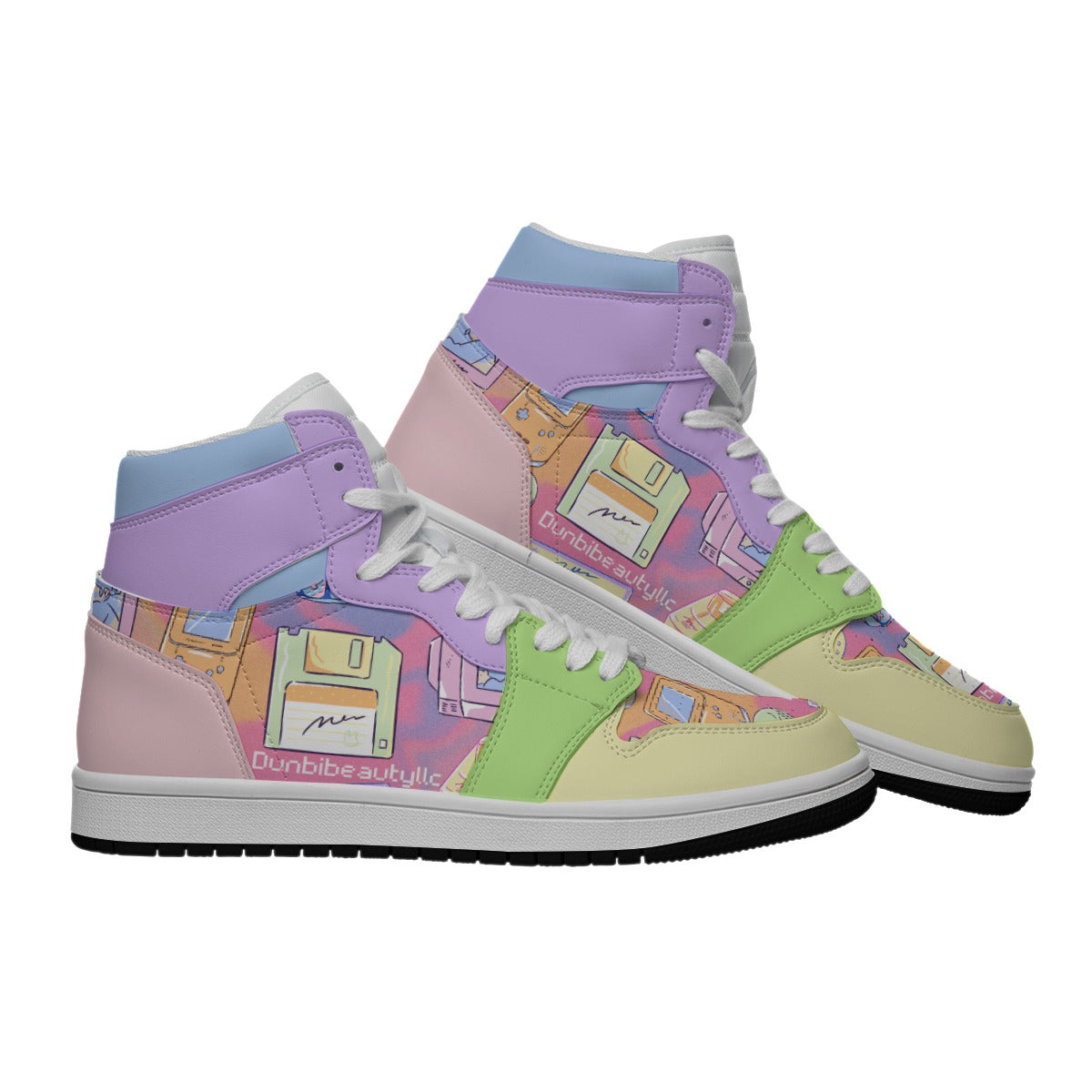 Women's Synthetic Leather Stitching Shoes Kawaii, Retro, Anime, 90's Themed, Sherbet Colors, Pastel (Designed by Dunbi)