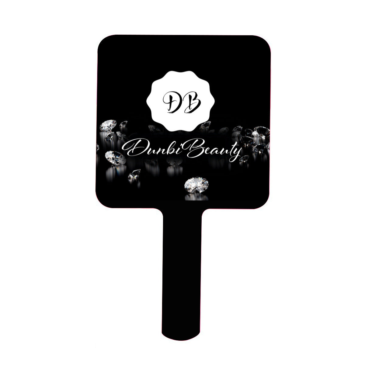 Handle Square Mirror｜Rubber - DUNBIBEAUTYLLC Logo (Designed by Dunbi)