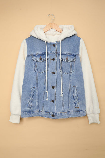 Sherpa Denim Splicing Buttoned Jacket Kiwidrop