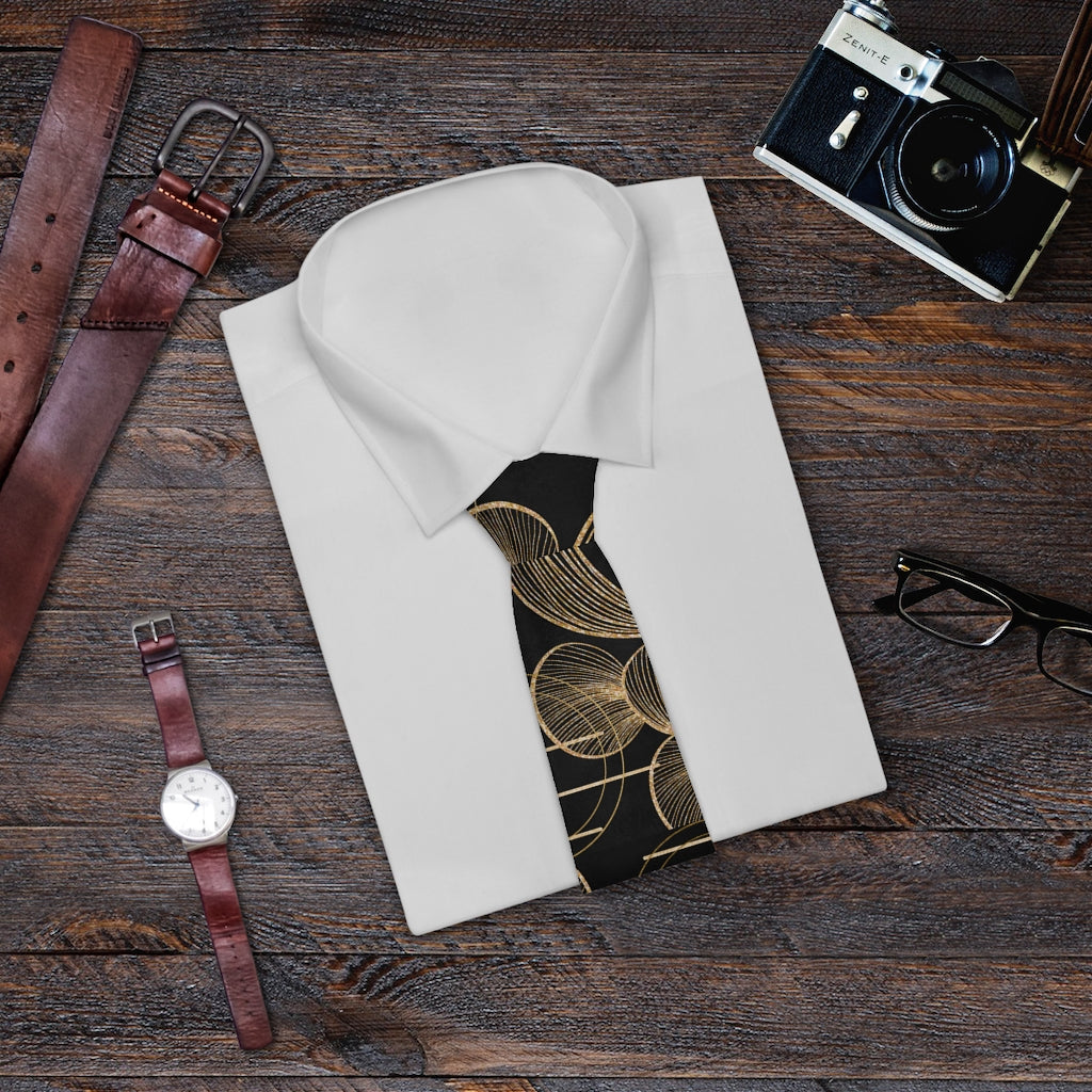 Men's Black Throwback Necktie Printify