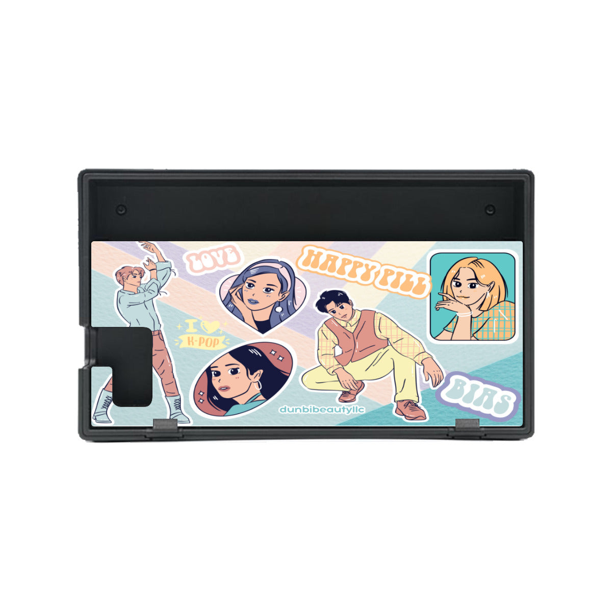 Nintendo Switch Game Console Stickers ｜PVC - KPOP Inspired, BTS, Enhyphen, Pastel, Ive, Aespa, Bias, Happy Pill, Love, I Love KPOP, Idol, Music (Designed by Dunbi)