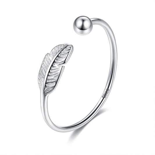 Silver Leaf Shape Ring Kiwidrop