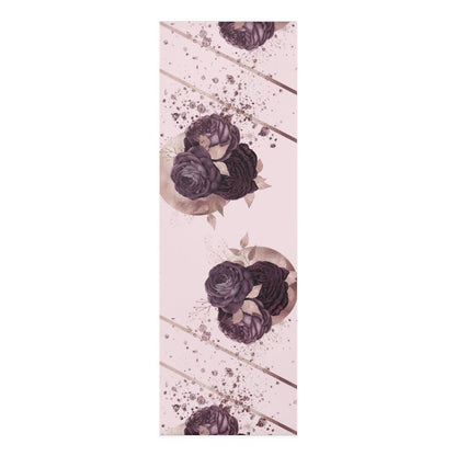 Pink Floral Foam Yoga Mat Printify