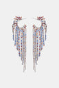 Fringed Rhinestone Zinc Alloy Dangle Earrings