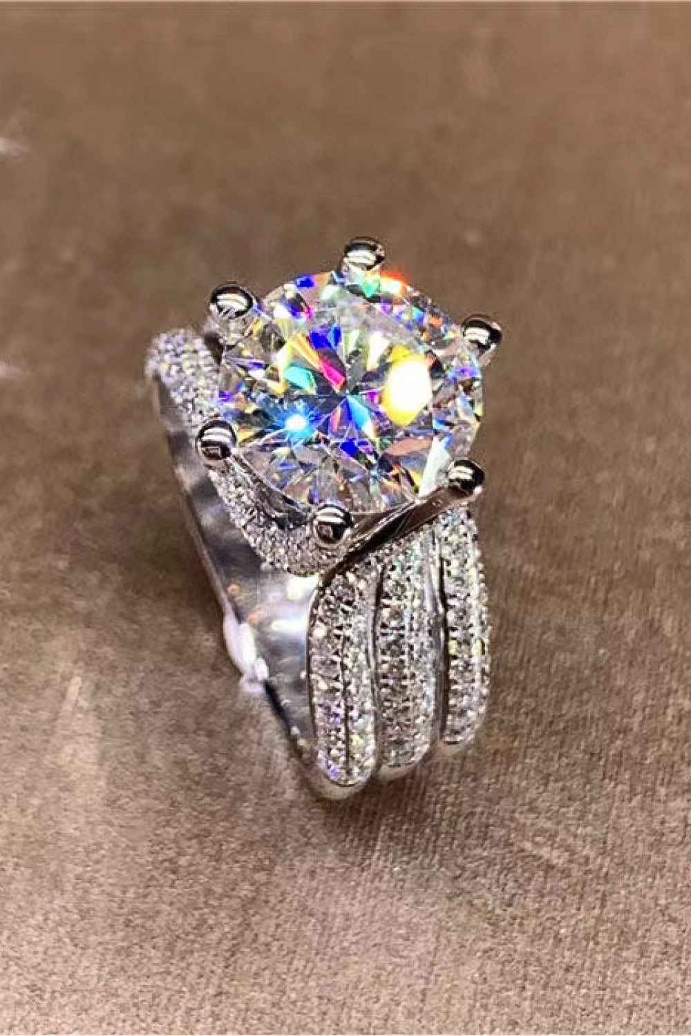 3 Carat Moissanite Three-Layer Ring Trendsi