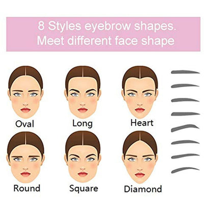 8PCS Eyebrow Shaper Makeup Template Eyebrow Grooming Shaping Stencil Kit - DunbiBeauty, LLC