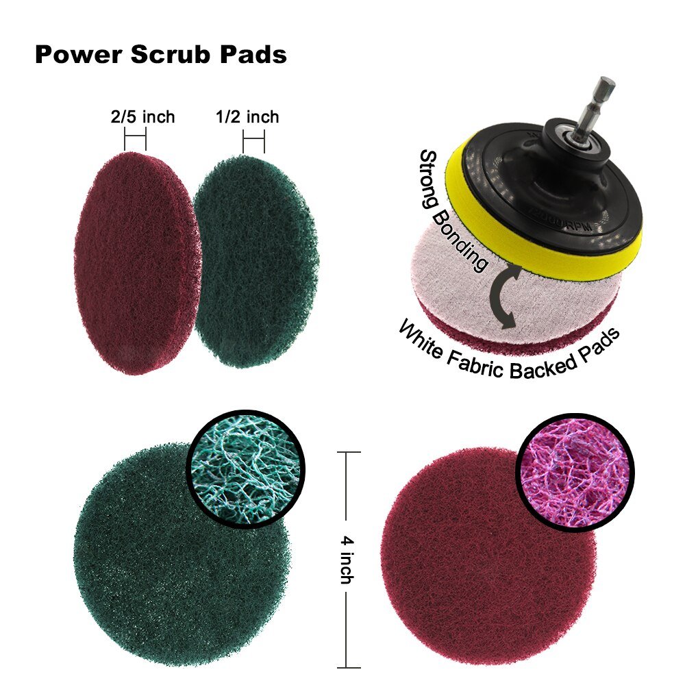 8Pcs Power Electric Scrubber Brush Cleaning Kit for Kitchen Bathroom Surfaces Tub Shower Tile Attachment Kit - DunbiBeauty, LLC