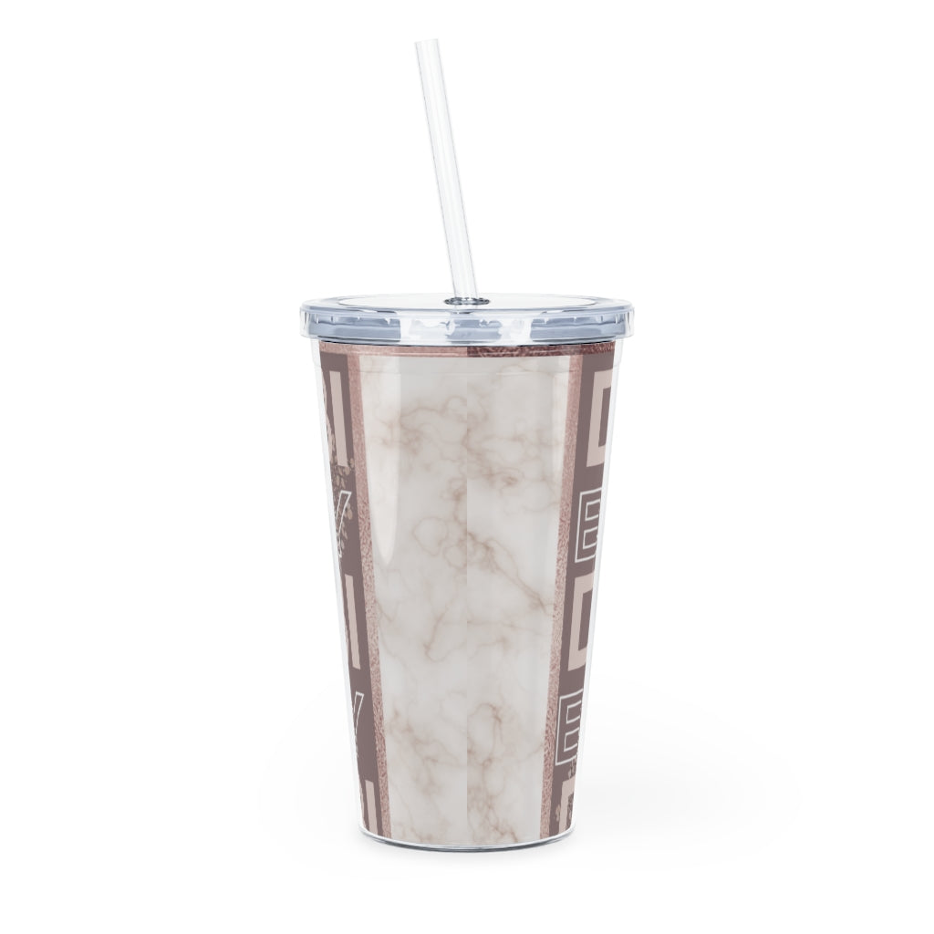 DunbiBeauty Plastic Tumbler with Straw Printify