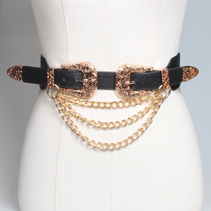 90s Punk Style Fashion Belt with Chains - DunbiBeauty, LLC