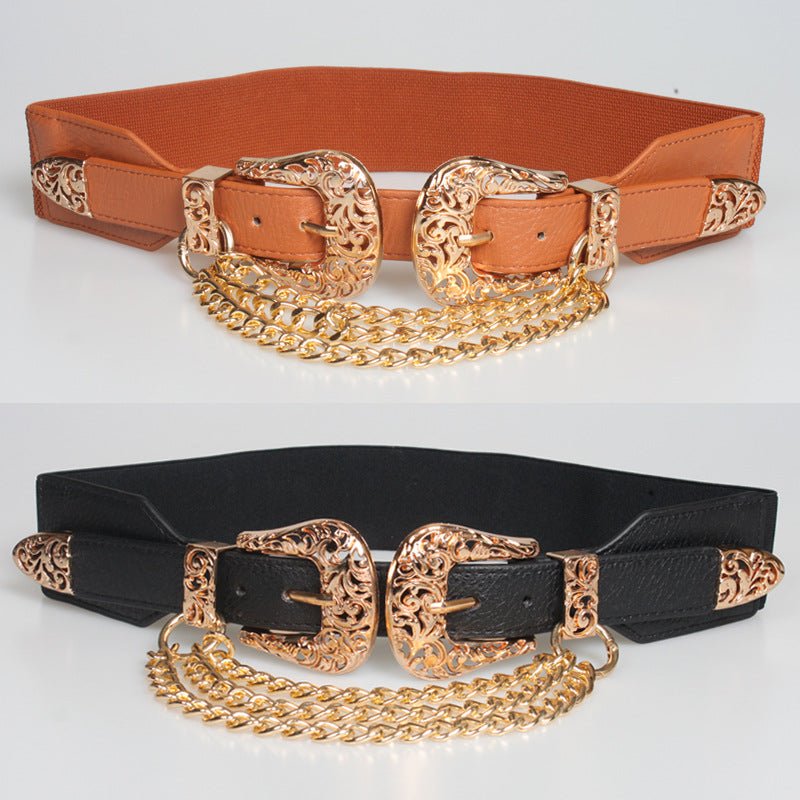 90s Punk Style Fashion Belt with Chains - DunbiBeauty, LLC