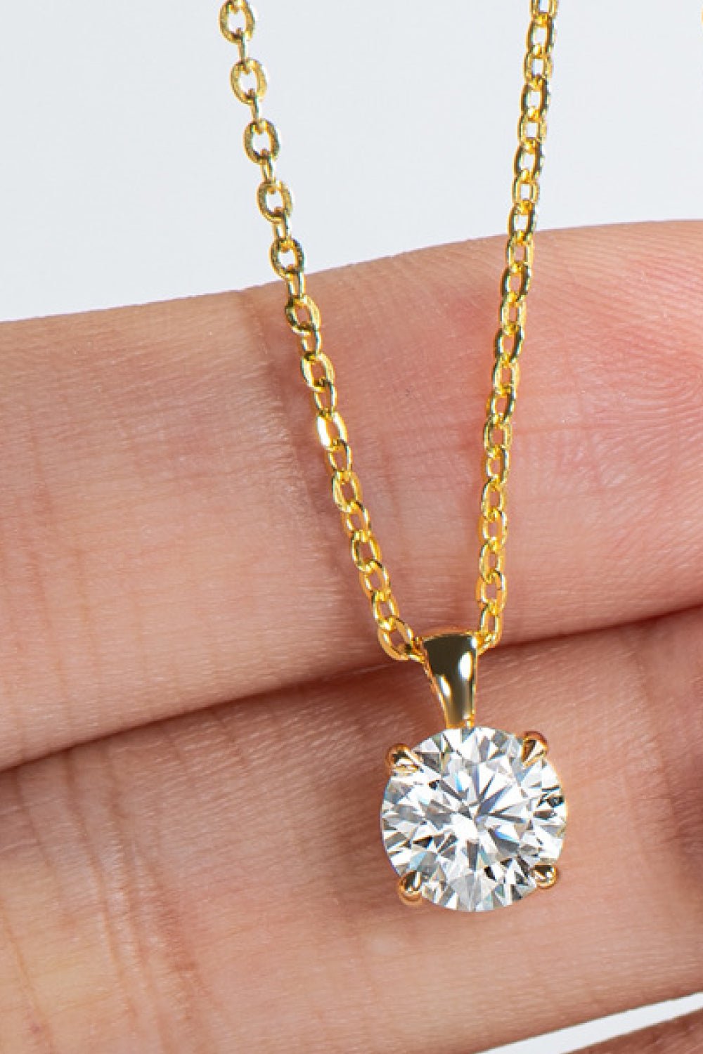 925 Sterling Silver 1 Carat Moissanite Chain-Link Necklace - DunbiBeauty, LLC