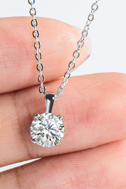 925 Sterling Silver 1 Carat Moissanite Chain-Link Necklace - DunbiBeauty, LLC