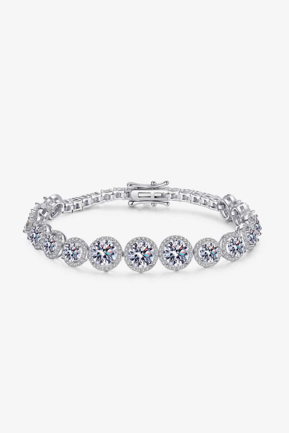 925 Sterling Silver 10.4 Carat Moissanite Bracelet - DunbiBeauty, LLC