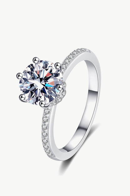 925 Sterling Silver 2 Carat Moissanite Ring - DunbiBeauty, LLC