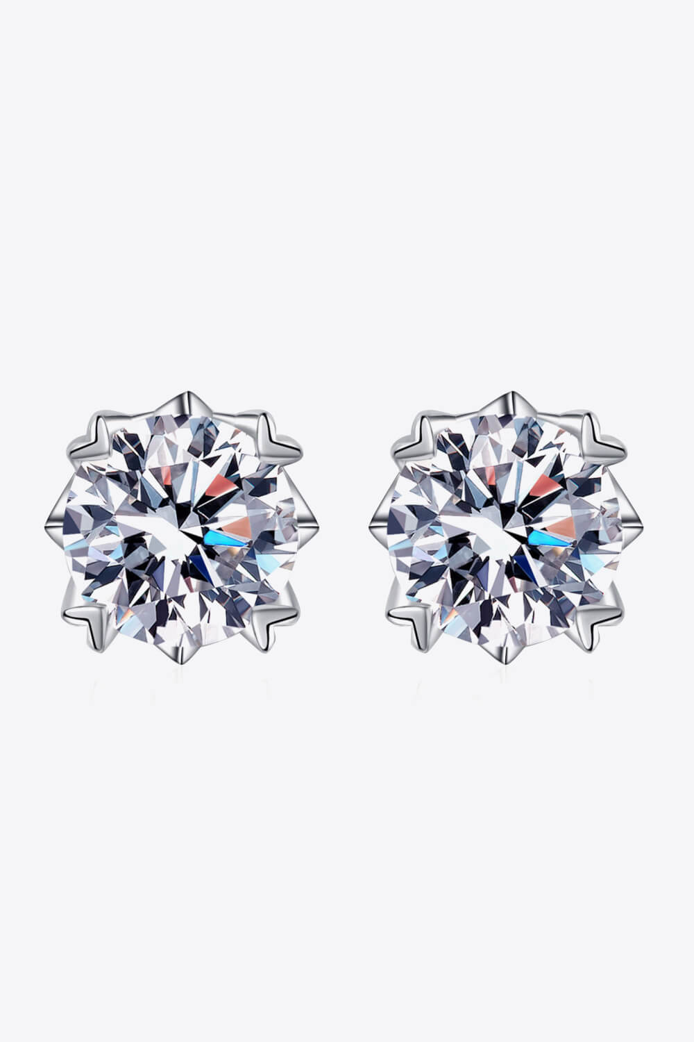 925 Sterling Silver 4 Carat Moissanite Stud Earrings - DunbiBeauty, LLC