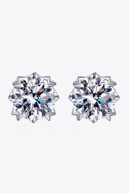 925 Sterling Silver 4 Carat Moissanite Stud Earrings - DunbiBeauty, LLC