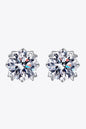 925 Sterling Silver 4 Carat Moissanite Stud Earrings - DunbiBeauty, LLC