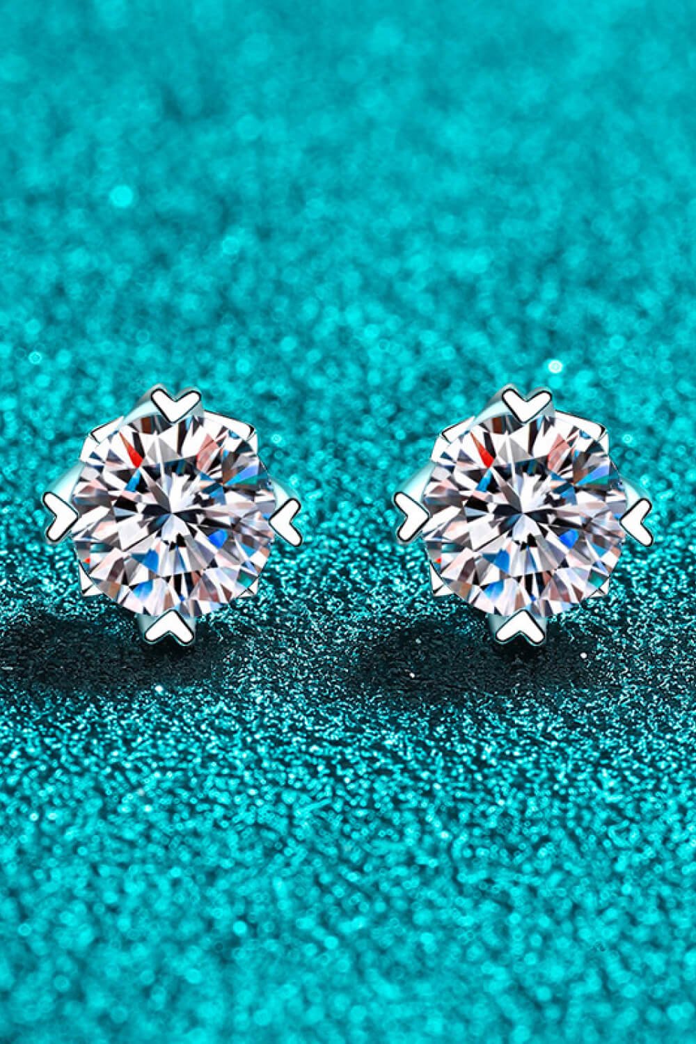 925 Sterling Silver 4 Carat Moissanite Stud Earrings - DunbiBeauty, LLC