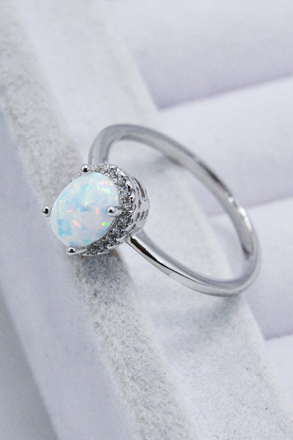 925 Sterling Silver 4-Prong Opal Ring - DunbiBeauty, LLC