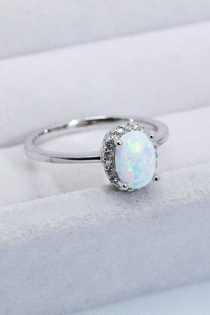 925 Sterling Silver 4-Prong Opal Ring - DunbiBeauty, LLC