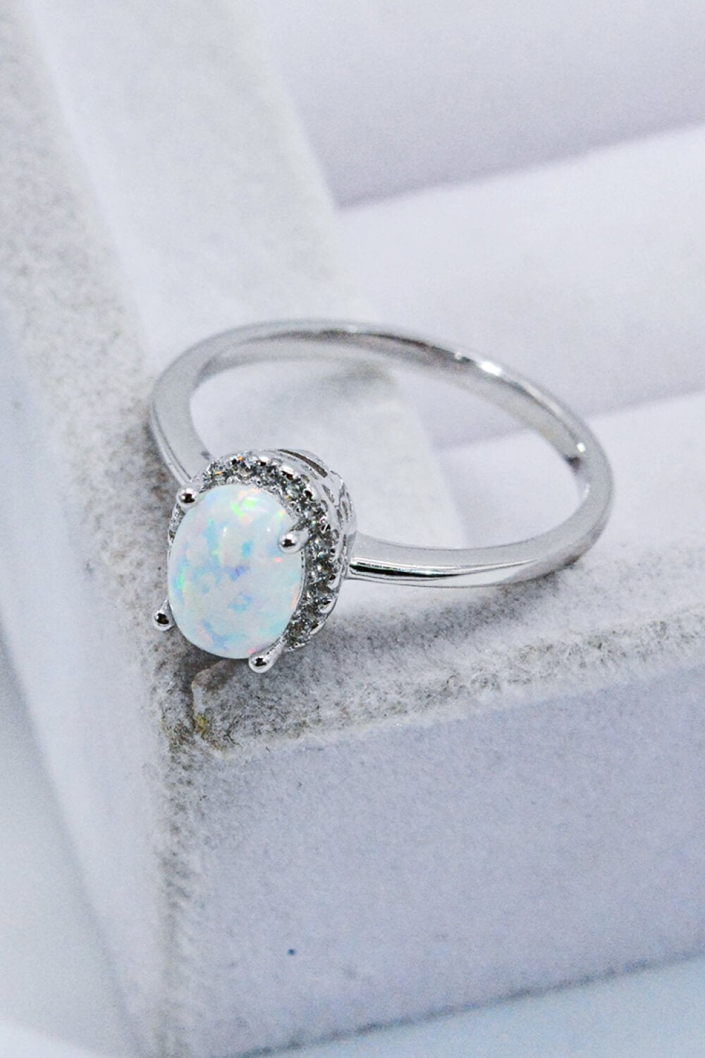 925 Sterling Silver 4-Prong Opal Ring - DunbiBeauty, LLC