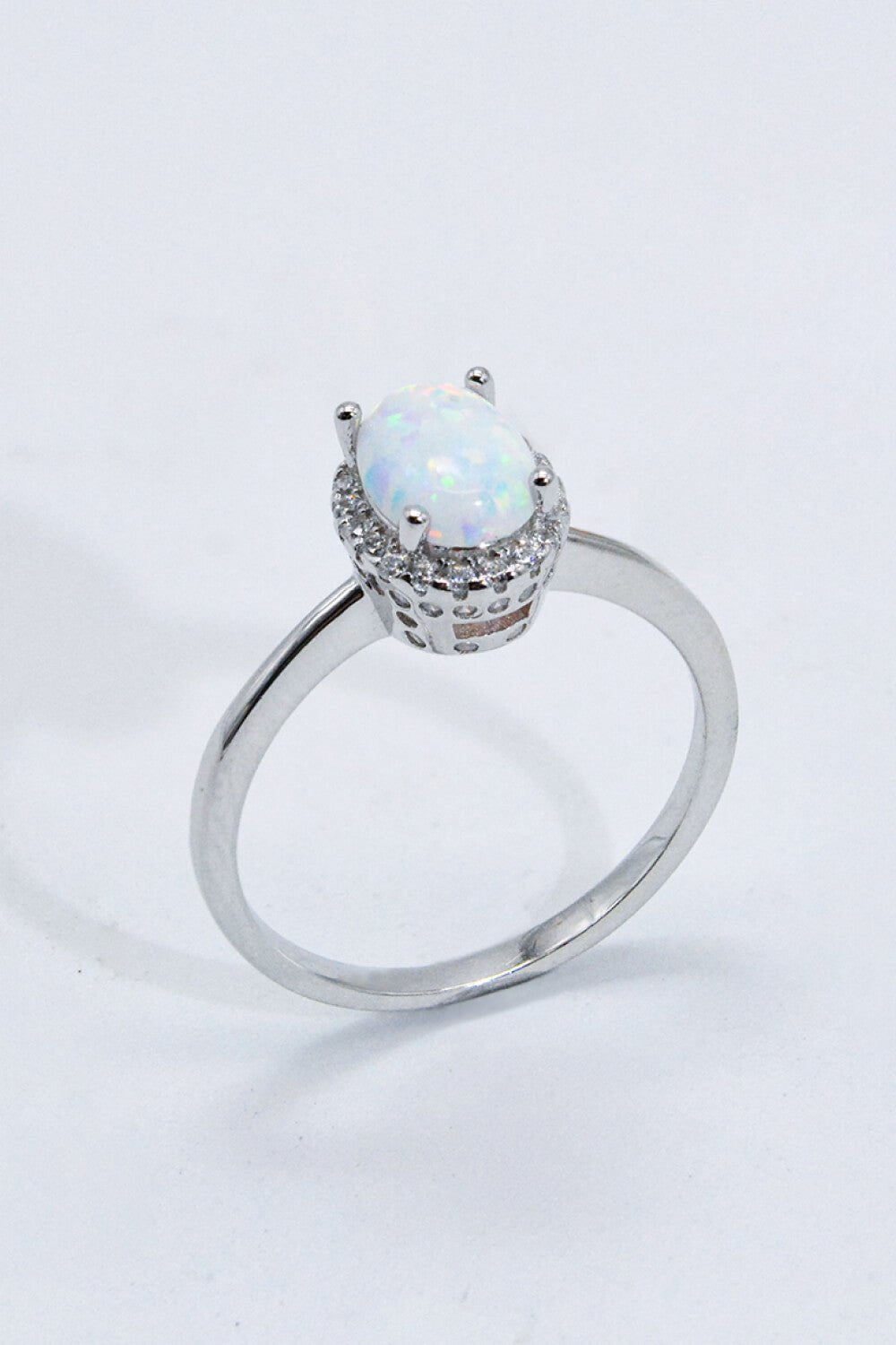 925 Sterling Silver 4-Prong Opal Ring - DunbiBeauty, LLC