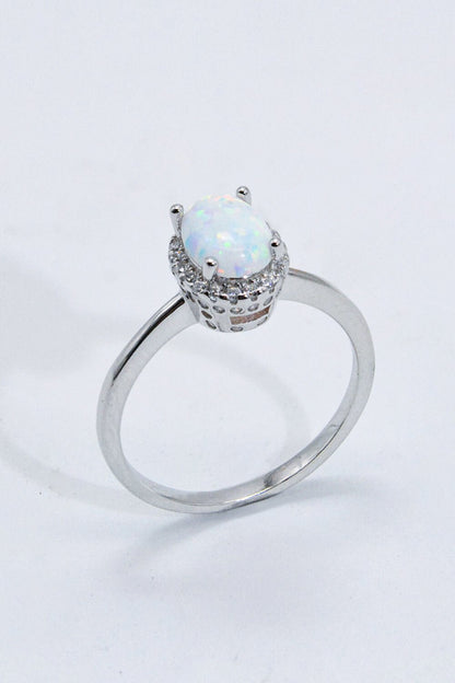 925 Sterling Silver 4-Prong Opal Ring - DunbiBeauty, LLC