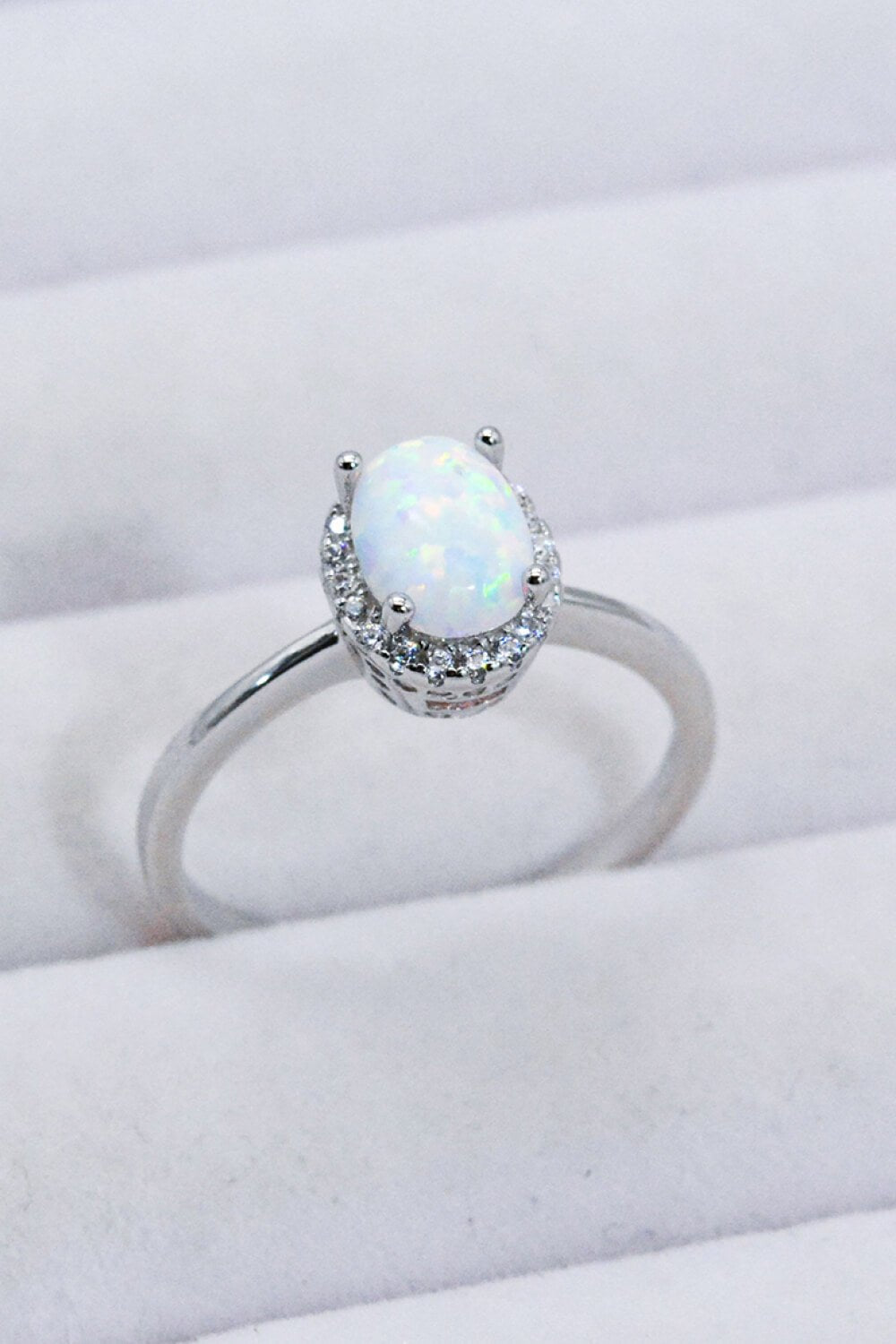 925 Sterling Silver 4-Prong Opal Ring - DunbiBeauty, LLC