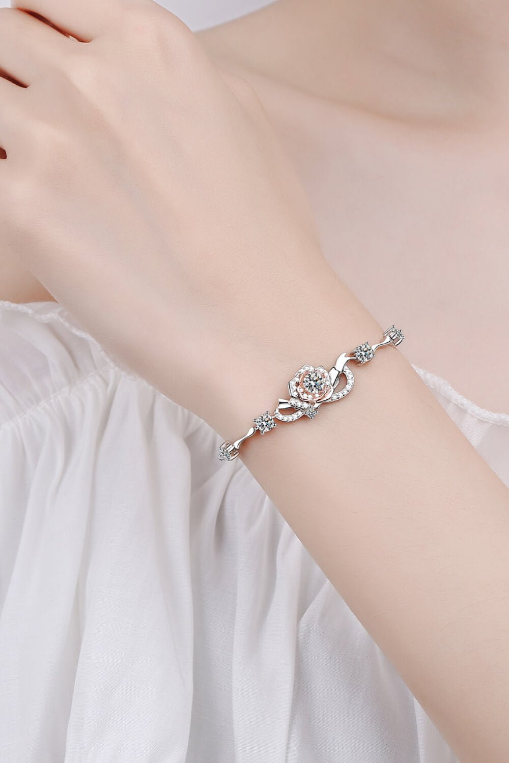 925 Sterling Silver Moissanite Bracelet - DunbiBeauty, LLC