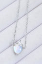 925 Sterling Silver Moonstone Heart Pendant Necklace - DunbiBeauty, LLC