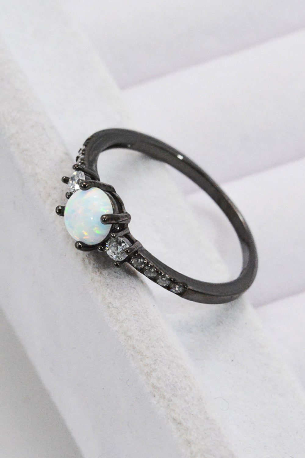 925 Sterling Silver Round Opal Ring - DunbiBeauty, LLC