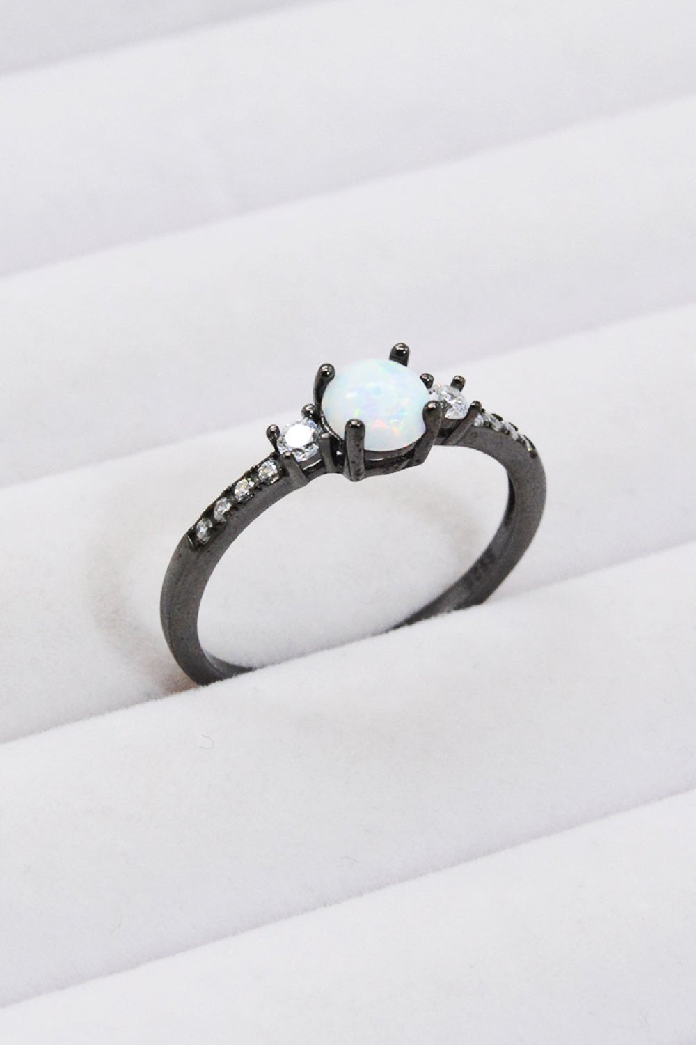 925 Sterling Silver Round Opal Ring - DunbiBeauty, LLC