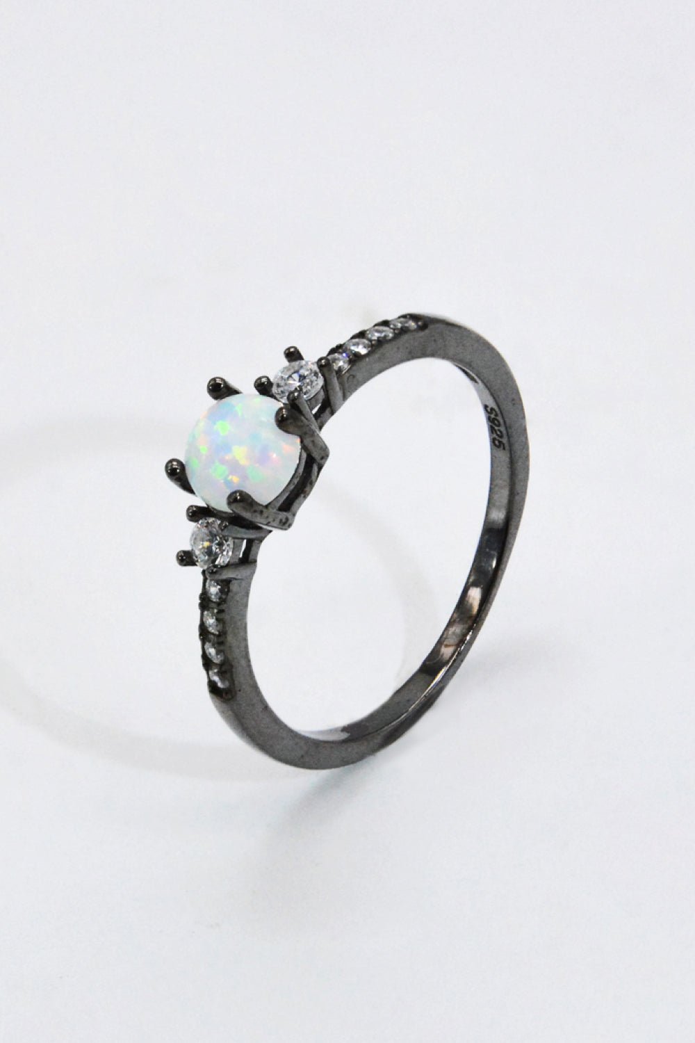 925 Sterling Silver Round Opal Ring - DunbiBeauty, LLC