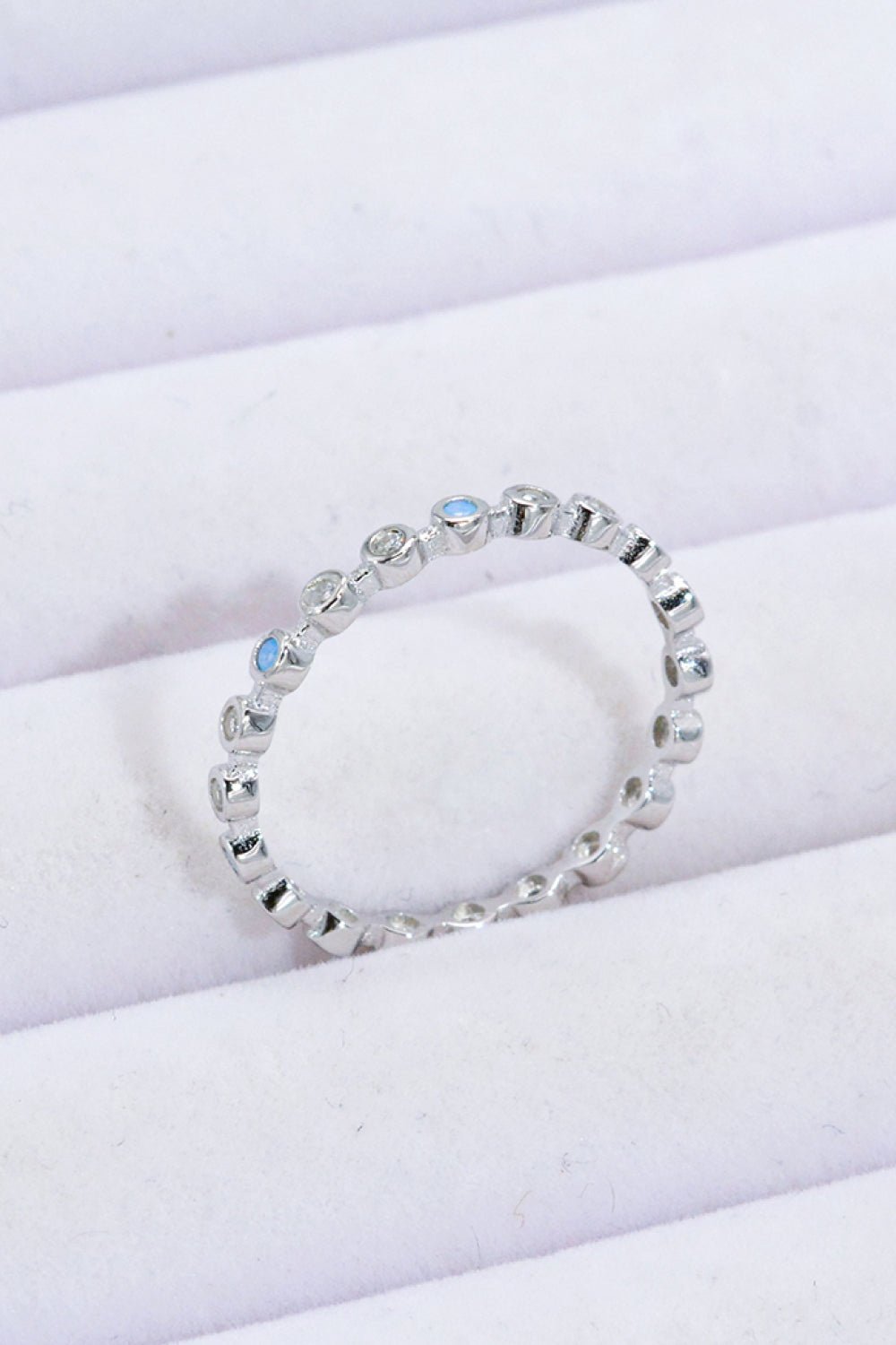 925 Sterling Silver Zircon and Natural Moonstone Ring - DunbiBeauty, LLC