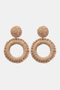 Round Shape Raffia Grass Dangle Earrings