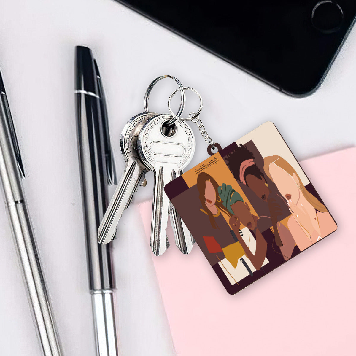 Wooden square keychain (double-sided design) | MDF - DUNBIBEAUTYLLC (6650 × 3759 px) (14) Afro Latinas, Latinas, Community, Beauty, Grace, Style, Fashion. Trendsetters (Designed by Dunbi)