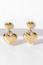 14K Gold Plated Double Heart Stud Earrings Trendsi