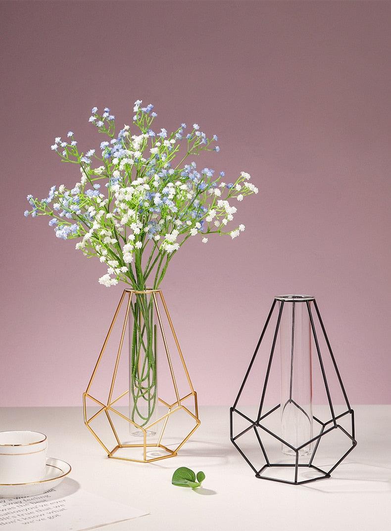 Nordic Simple Golden Glass Vase Zendrop