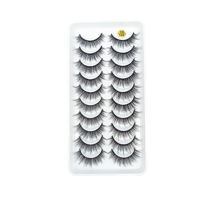 Women's Simple Three-dimensional Natural Ten Pairs Of False Eyelashes